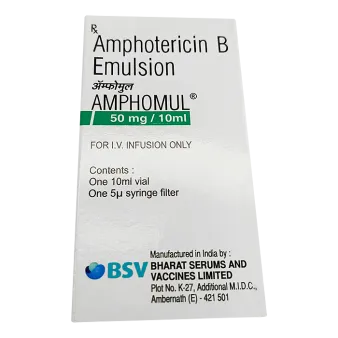 Амфотерицин В :: Amphomul (Amphotericin B) эмул. для ин. 50мг/10мл  Индия №1